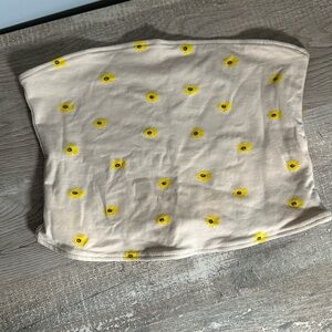 Cream Sunflower Tube Top Size Medium Worn Once